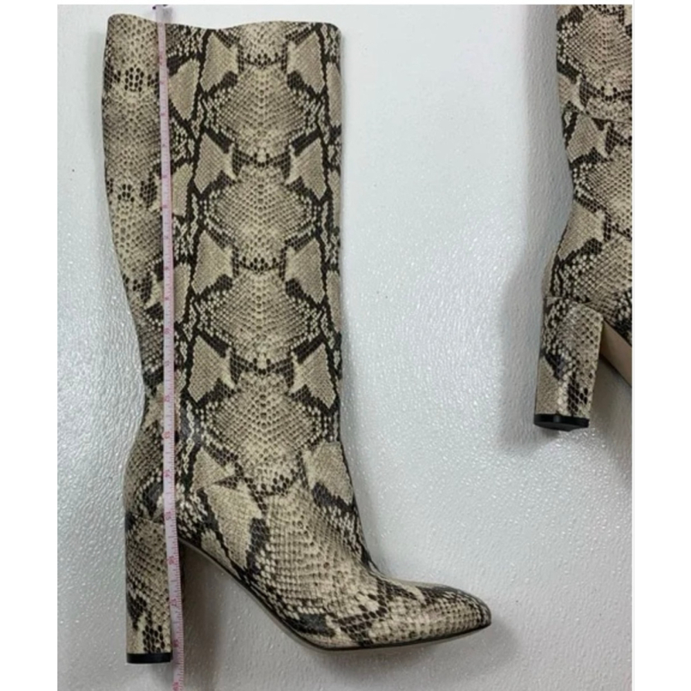 Cole Haan Snakeskin coastal Cowgirl Chic Mobwife Tall Chunky Heel Boots size 8.5 - Picture 3 of 10